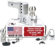 🔒 weigh safe ws4-2.5-set 4-inch drop hitch, 2.5-inch receiver 18,500 lbs gtw - adjustable aluminum hitch ball mount with scale, 2 stainless steel balls, keyed alike set - receiver pin, coupler lock, padlock logo