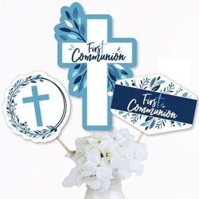 img 3 attached to First Communion Blue Elegant Cross