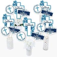 first communion blue elegant cross logo