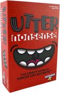 🎮 playmonster utter nonsense - the crazy game of voices and accents: ridiculous family fun! ages 8+, 4-20 players (red) logo