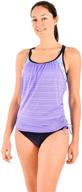 stylish zeroxposur women's tankini swimsuits: 👙 ruched top & brief bikini bottoms set logo