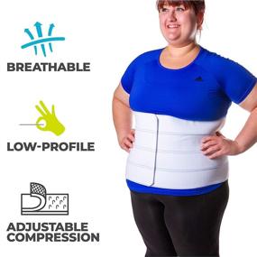 img 2 attached to 🏋️ BraceAbility Plus Size Bariatric Abdominal Stomach Binder: XXL Belly Support Band for Effective Hernia Treatment, Obesity Girdle Belt, Post-Surgery Recovery Wrap & Tummy Waist Compression.