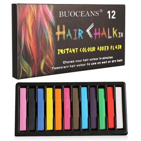 img 4 attached to 🎨 Hair Chalk Pens: Vibrant Temporary Hair Color for Halloween & Christmas Parties - 12 Bright Colors, Ideal Gift for Girls
