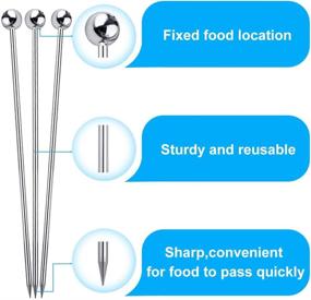 img 3 attached to 🍸 15-Piece Stainless Steel Cocktail Picks for Drinks - Reusable Cocktail Skewers, Garnish Picks, and Martini Picks for Olives, Appetizers, Fruit - Bloody Mary Skewers (Silver, 4.3 Inches)