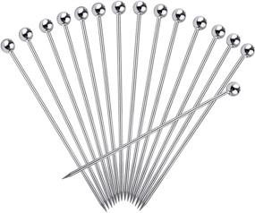 img 4 attached to 🍸 15-Piece Stainless Steel Cocktail Picks for Drinks - Reusable Cocktail Skewers, Garnish Picks, and Martini Picks for Olives, Appetizers, Fruit - Bloody Mary Skewers (Silver, 4.3 Inches)