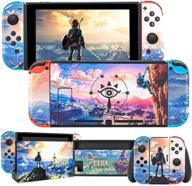 🎮 dlseego zelda breath of the wild switch skin: full wrap protective film sticker with pretty pattern design - compatible with nintendo switch logo