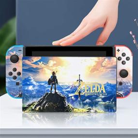 img 2 attached to 🎮 DLseego Zelda Breath of The Wild Switch Skin: Full Wrap Protective Film Sticker with Pretty Pattern Design - Compatible with Nintendo Switch