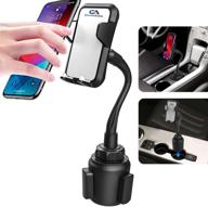 adjustable phone cup holder mount for car, easy installation iphone car phone holder, fits most phones with cases, compatible with most cars, trucks, and suvs logo