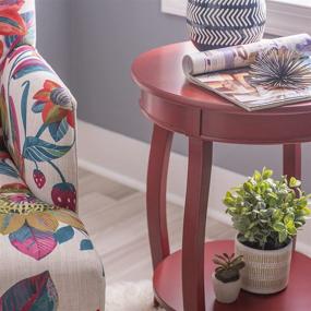 img 1 attached to 🏠 Stylish and Versatile Powell Furniture Round Shelf, Red Table: A Perfect Addition to Any Home Décor