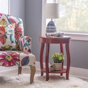 img 2 attached to 🏠 Stylish and Versatile Powell Furniture Round Shelf, Red Table: A Perfect Addition to Any Home Décor