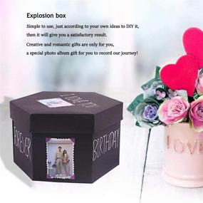 img 3 attached to Explosion Gift Box Set - DIY Photo Album Box & Surprise Exploding Love Box for Couples - Sentimental Wedding and Birthday Party Gift - for Boyfriend, Girlfriend, or Anyone - Scrapbook Style Memory Box