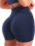 🍑 seasum women's brazilian textured booty leggings shorts - anti-cellulite scrunch butt lift for fitness логотип