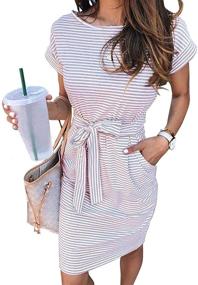 img 4 attached to MEROKEETY Womens Summer Striped Pockets Women's Clothing in Dresses