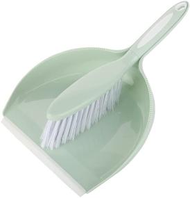 img 4 attached to 🐾 CQT Mini Dustpan and Brush Set for Pet Hair Cleaning Tool Kit with Handles - Ideal for Home, Shelf, Kitchen, Office, Desk, Tabletop, Floor, and Sofa - White (S002 Green)