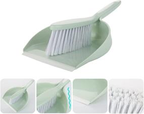 img 2 attached to 🐾 CQT Mini Dustpan and Brush Set for Pet Hair Cleaning Tool Kit with Handles - Ideal for Home, Shelf, Kitchen, Office, Desk, Tabletop, Floor, and Sofa - White (S002 Green)