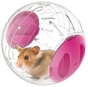 img 1 attached to 🐹 Transparent Mini Hamster Exercise Ball 4.72 inch - Pink Toy for Small Animals Cage | Silent Running Activity Ball | Dog Special Toy Ball | Hamster Ball | Accessories