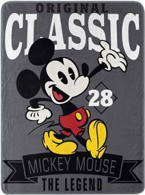 img 4 attached to 🐭 Disney's Mickey Mouse 'A Classic' Micro Raschel Throw Blanket - 46" x 60" - Multi Color: Cozy up with Mickey!