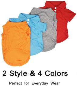 img 3 attached to 🐶 TOLOG 4-Pack Dog T-Shirt - Pet Summer Shirts for Small Medium Large Dog Cat - Soft and Breathable Cotton Outfit Apparel (Large, Red, Light Blue, Grey, Orange)