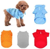 🐶 tolog 4-pack dog t-shirt - pet summer shirts for small medium large dog cat - soft and breathable cotton outfit apparel (large, red, light blue, grey, orange) логотип