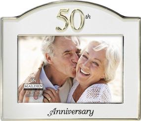 img 4 attached to 🎉 Malden International Designs 4x6 Two Tone Gold and Silver Wedding 50th Anniversary Picture Frame