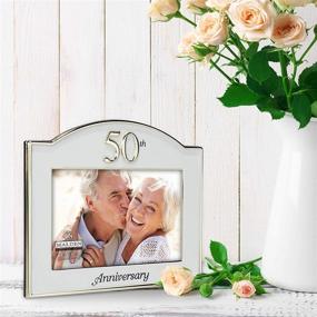 img 1 attached to 🎉 Malden International Designs 4x6 Two Tone Gold and Silver Wedding 50th Anniversary Picture Frame