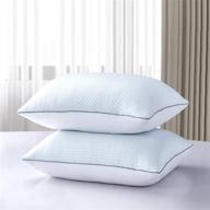 🛏️ premium serta king size feather bed pillow set - ideal for summer and winter - 233 thread count, 2-pack, white goose feather logo
