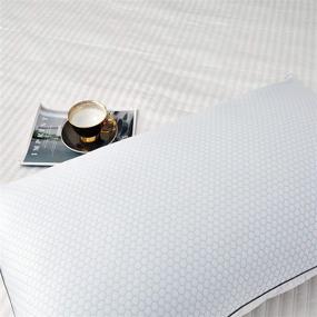 img 1 attached to 🛏️ Premium Serta King Size Feather Bed Pillow Set - Ideal for Summer and Winter - 233 Thread Count, 2-Pack, White Goose Feather