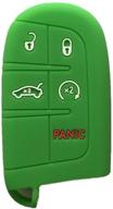 🔑 silicone rubber keyless remote holder skin - green key case cover jacket for jeep fiat dodge smart remote key case logo