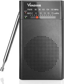 img 1 attached to 📻 Vondior AM FM Radio: Superior Reception and Longest-lasting Portable Pocket Player - Black