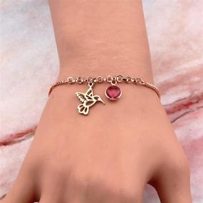 img 3 attached to PENQI Hummingbird Bracelet Jewelry Birthstone Girls' Jewelry