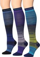 🧦 stylish and supportive: ronnox compression socks for men & women - colorful knee high socks (3-pairs) - choose your preferred pressure (16-20 mmhg / 12-14 mmhg) логотип