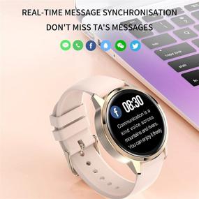 img 1 attached to Stylish Pink Women's Smart Watch with Heart Rate 💖 and Sleep Monitoring - Android and iOS Compatible, IP68 Waterproof