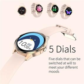 img 3 attached to Stylish Pink Women's Smart Watch with Heart Rate 💖 and Sleep Monitoring - Android and iOS Compatible, IP68 Waterproof