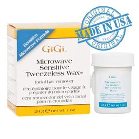 img 3 attached to Gentle and Convenient Hair Removal: GiGi Microwave Sensitive Tweezeless Wax for Sensitive Skin, 1 oz, 2-pack