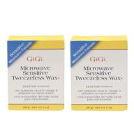 gentle and convenient hair removal: gigi microwave sensitive tweezeless wax for sensitive skin, 1 oz, 2-pack logo