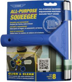 img 2 attached to Ettore-17008 8-Inch All Purpose Window Squeegee: Lifetime 💧 Silicone Rubber Blade for Effortless Cleaning in Vibrant Blue