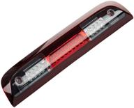 🚦 high mount red lens third brake light assembly replacement for chevy silverado/gmc sierra 1500 2500hd 3500hd (2014-2018), led cargo lamp included logo