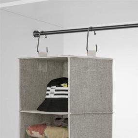 img 3 attached to Marvelent Hanging Closet Organizer - 3-Shelf System - 2 Packs - Storage Solutions - 12x12x27 inches - Gray