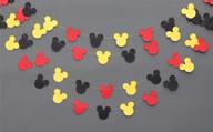 paper garland - mickey mouse inspired club house party supplies - tricolor mickey head garland - mickey paper garland for birthday decorations - mickey mouse decor logo