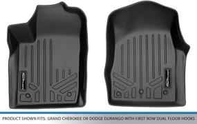 img 1 attached to 🚗 MAXLINER Floor Mats 1st Row Liner Set - Black 2013-2016 Jeep Grand Cherokee/Dodge Durango with Dual Front Row Floor Hooks