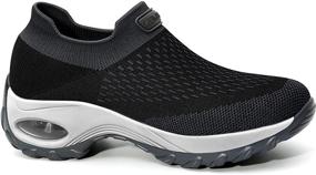 img 2 attached to KEMISANT Walking Sneakers Platform Cushioned Women's Shoes and Athletic
