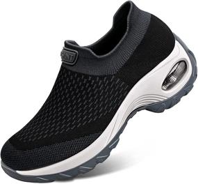 img 4 attached to KEMISANT Walking Sneakers Platform Cushioned Women's Shoes and Athletic