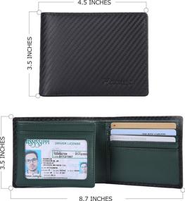 img 2 attached to Genuine Leather Trifold Blocking Wallet: Superior Protection and Style