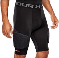 🏀 enhanced performance under armour basketball compression shorts with pads logo