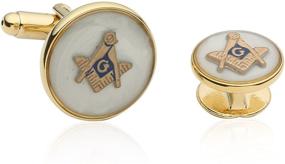 img 3 attached to Комплект аксессуаров для манжет Freemason Masonic Cufflinks от Cuff Daddy: Подчеркните свой стиль с аксессуарами для мужчин - манжетные пуговицы, запонки и зажим для галстука.