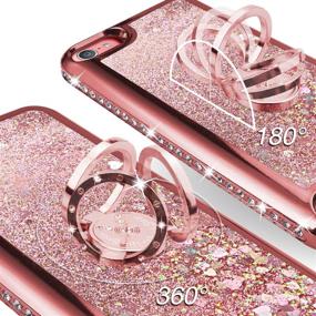 img 3 attached to 💎 Silverback iPod Touch 7 Case - Liquid Holographic Glitter Case with Kickstand, Bling Diamond Case for Apple iPod Touch 6th / 5th 7th Gen, Suitable for Girls and Women - RD