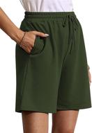 🩳 quenteen women's lounge bermuda shorts: comfy jersey shorts with pockets for casual and gym wear логотип