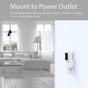 img 2 attached to Ring Indoor Cam Outlet Mount - Plug-in Wall Stand with Power Adapter and Cable, 360° Swivel for Space Saving Design, No Wall Damage or Messy Wires - 1 Pack