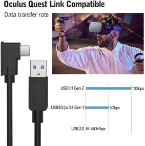 img 1 attached to 🔌 Кабель TiMOVO длиной 10 футов (3 м) USB-A к USB-C для Oculus Quest/Quest 2 Link - Быстрая зарядка, высокоскоростной передача данных - Совместим с гарнитурой виртуальной реальности Oculus Quest и игровым ПК - Черный