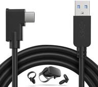 🔌 кабель timovo длиной 10 футов (3 м) usb-a к usb-c для oculus quest/quest 2 link - быстрая зарядка, высокоскоростной передача данных - совместим с гарнитурой виртуальной реальности oculus quest и игровым пк - черный логотип